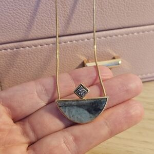 Elegant Gold and Green Jasper Pendant Necklace